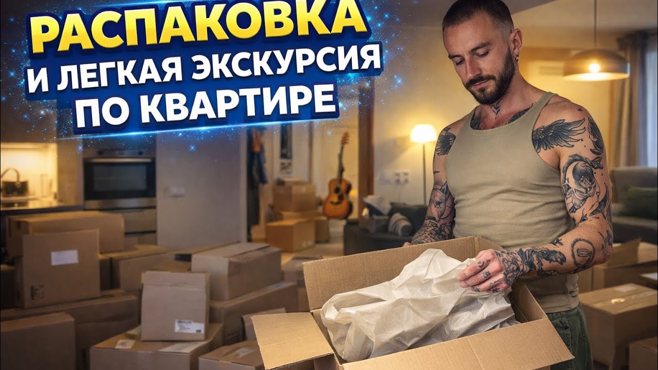 Немного распаковки и легкая экскурсия по квартире где мы живем 