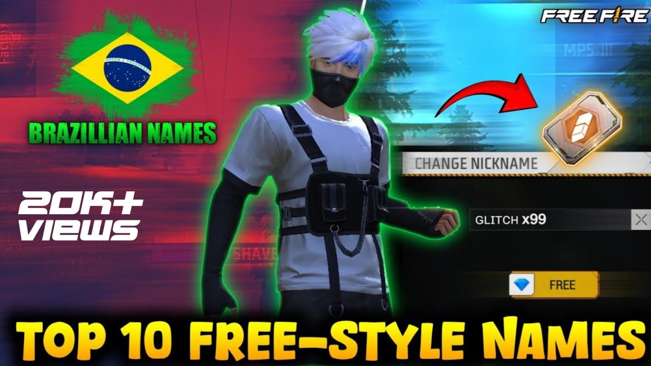 TOP 10 FREE STYLE NAMES FOR FREE FIRE | BRAZILIAN NAMES FREE FIRE | FREE FIRE NEW NAMES