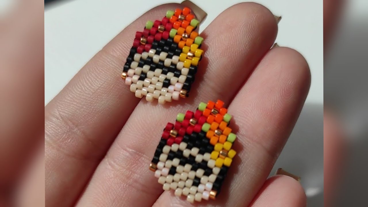Tutorial mini Frida  en Miyuki- técnica BRICK STITCH