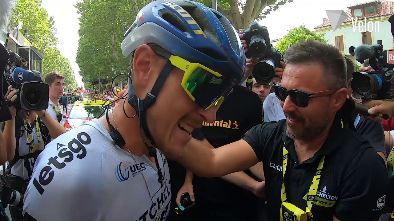 Trentin's emotion after winning Stage 17