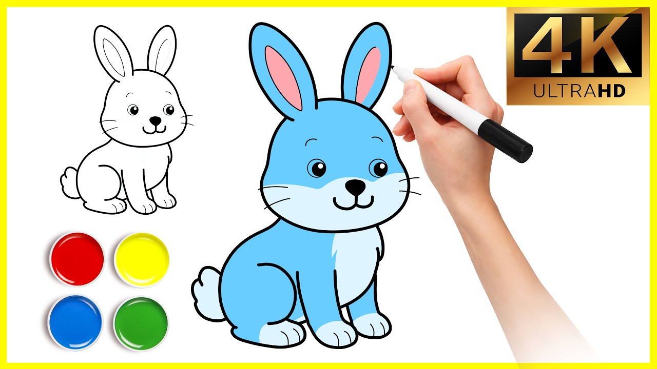 🐇 How to Draw a Cute Rabbit ✏️ | Step by Step Kids Tutorial 🎨✍️