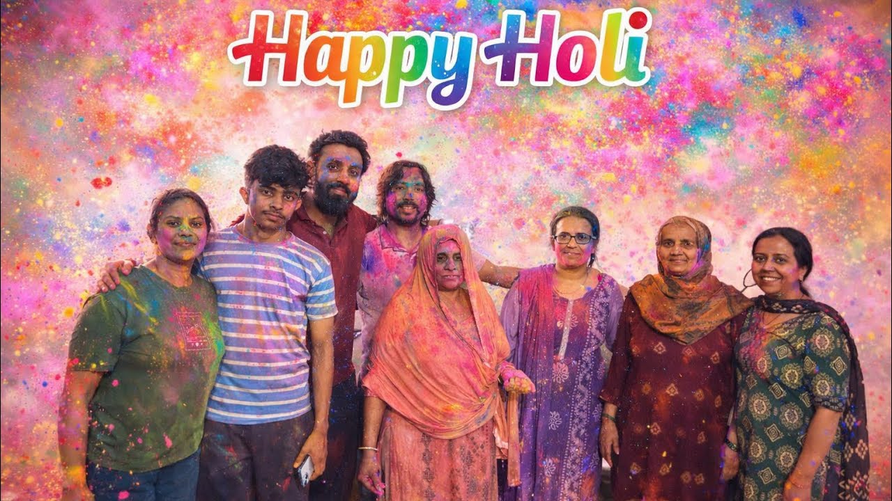 Holi Vlog – Part 3 Evening Holi vibes 🌈Rang, masti beautiful moments  # family #vlog 🎨 4March 2026