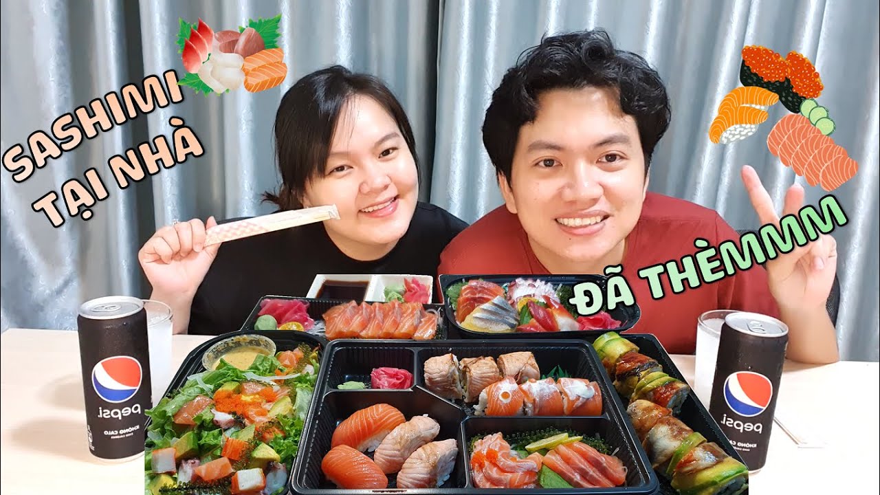 [Nhật ký vidéo] Mukbang sushi, sashimi CÁ HỒI TƯƠI SỐNG, BÉO NGẬY tại nhà | Đình Duy x Huỳnh Như