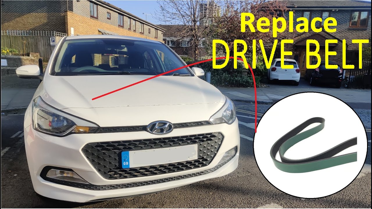 Как заменить приводной ремень Hyundai i20 бензин 2014 2015 2016 2017 2018 2019 2020 МКПП