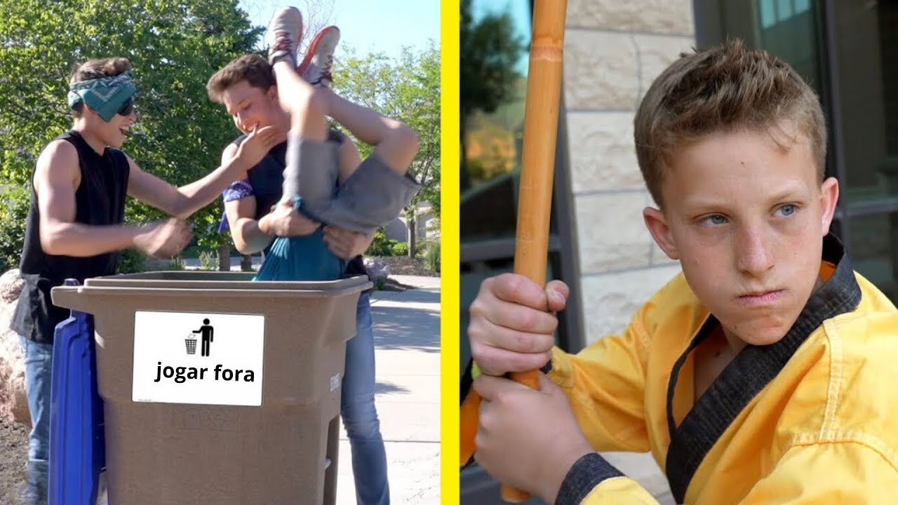 🤸🏻‍♀️ Peyton ensina Paxton como lutar contra os valentões! 😱 Karatê para crianças | Ninja Kidz
