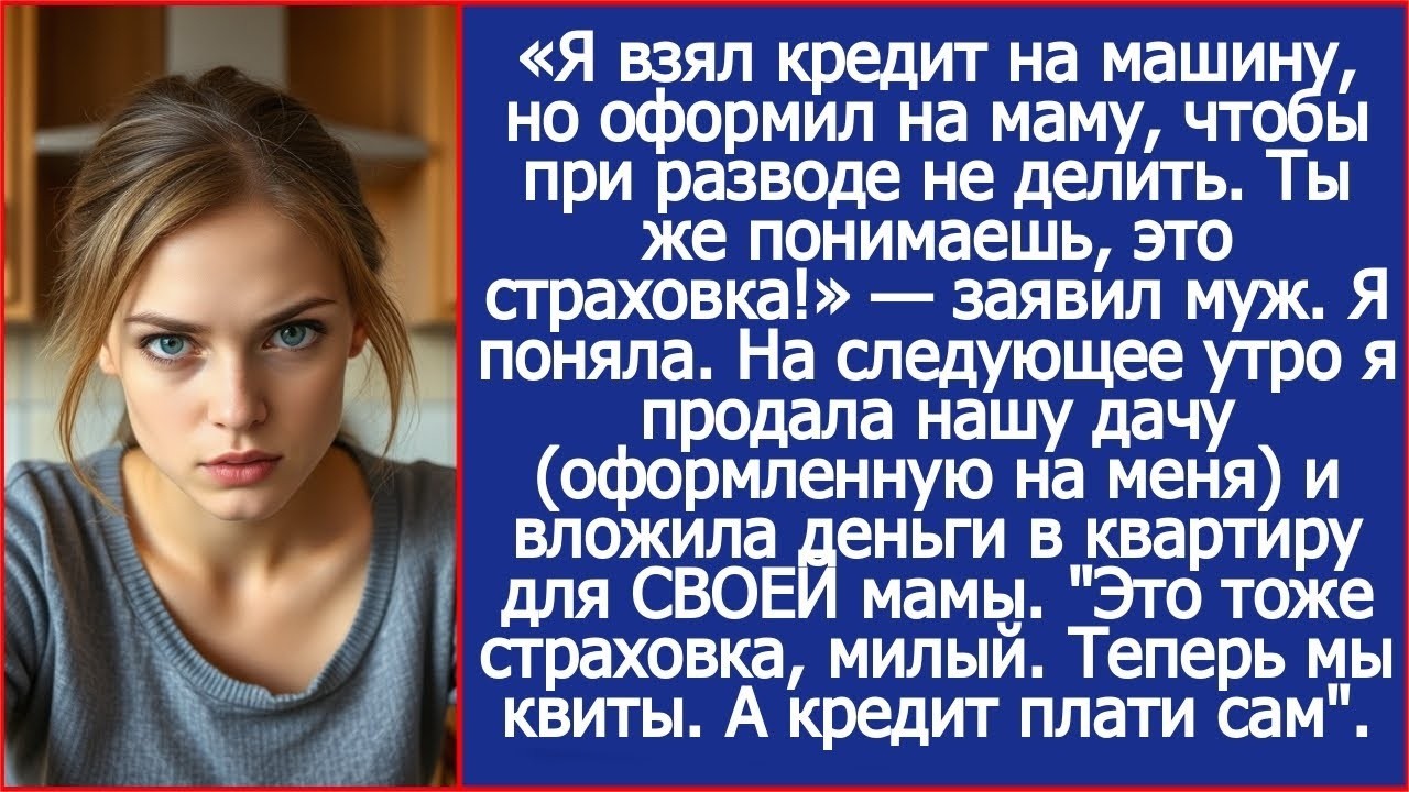 Я взял кредит на машину, но оформил на маму, чтобы при разводе не делить  Заявил муж  Радиоспект