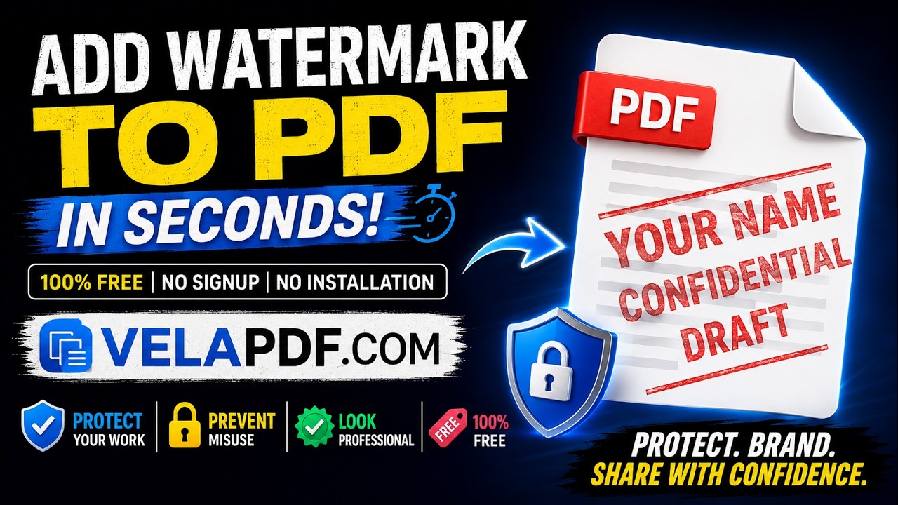 How to Add Watermark to PDF in Seconds &ndash; Free Online Tool 2025 | VelaPDF