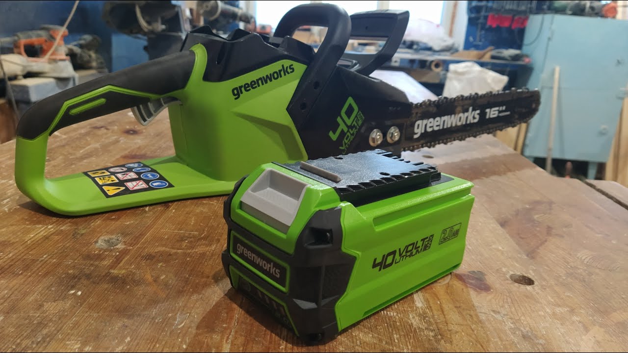 Аккумуляторная цепная пила Greenworks 40 вольт