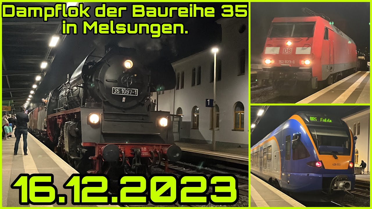 [Dampfnachten] Zug | Dampflok der Baureihe BR 35 in Melsungen am 16.12.2023