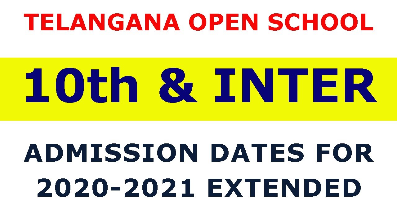 TS Open Inter Admissions 2020-21|TS Open 10th Admission 2020-21|TS Open School News| Dates Extended