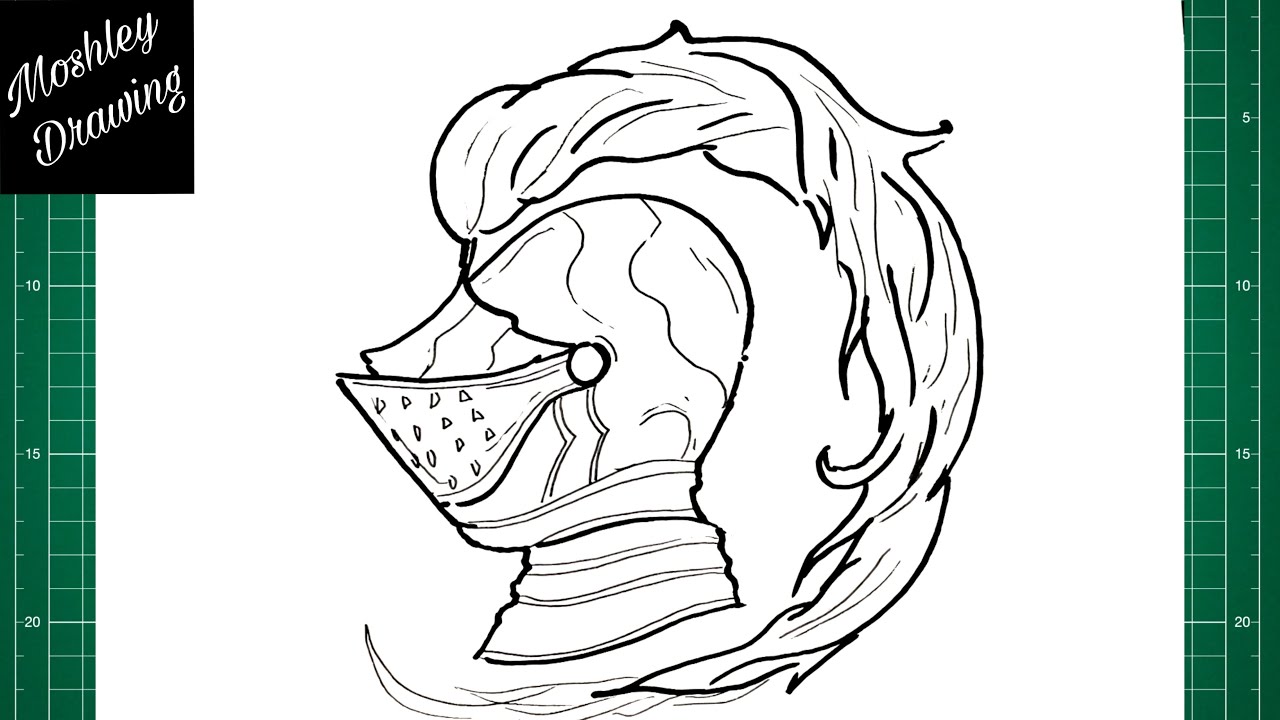 How to Draw a Medieval Knight Helmet