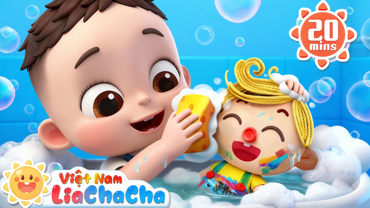 🛀 Chacha rửa sạch bút bê Pin Pon | Trò chơi vui nhộn | LiaChaCha - Ca Nhạc Thiếu Nhi Việt Nam