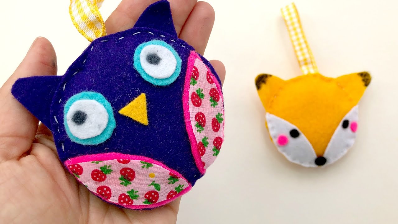Felt Owl Ornament & Fox