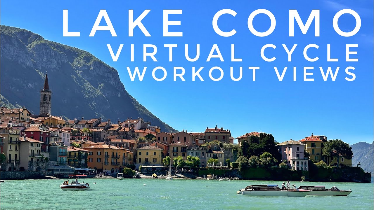 Indoor Cycling Videos With Music Around Lake Como| Virtual Bike Ride | Lake Como Italy