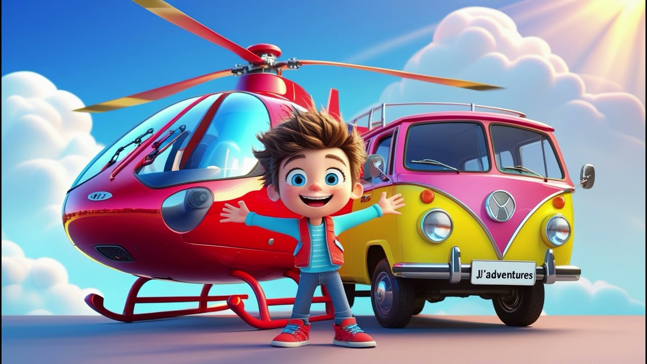 JJ&rsquo;s Speeding Helicopter and Campervan Adventure | Nursery Rhymes & Kids Songs