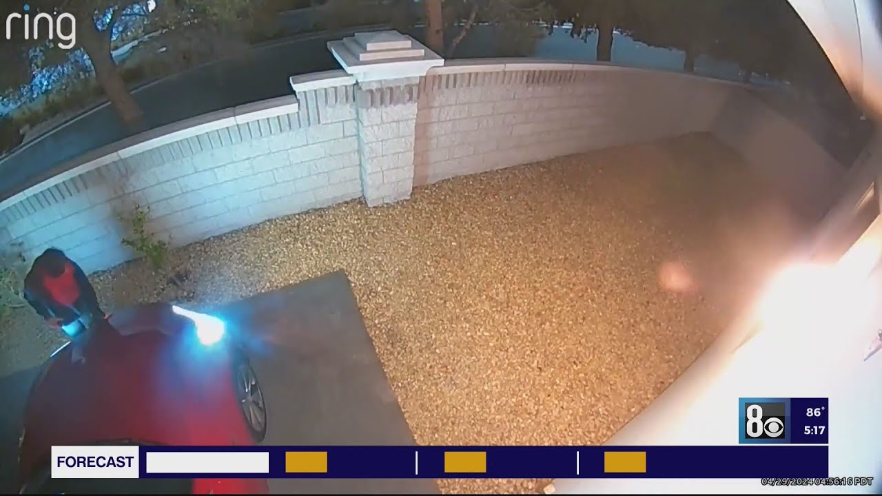 Surveillance footage shows thieves returning to steal car for 2nd time in 2 days in Henderson