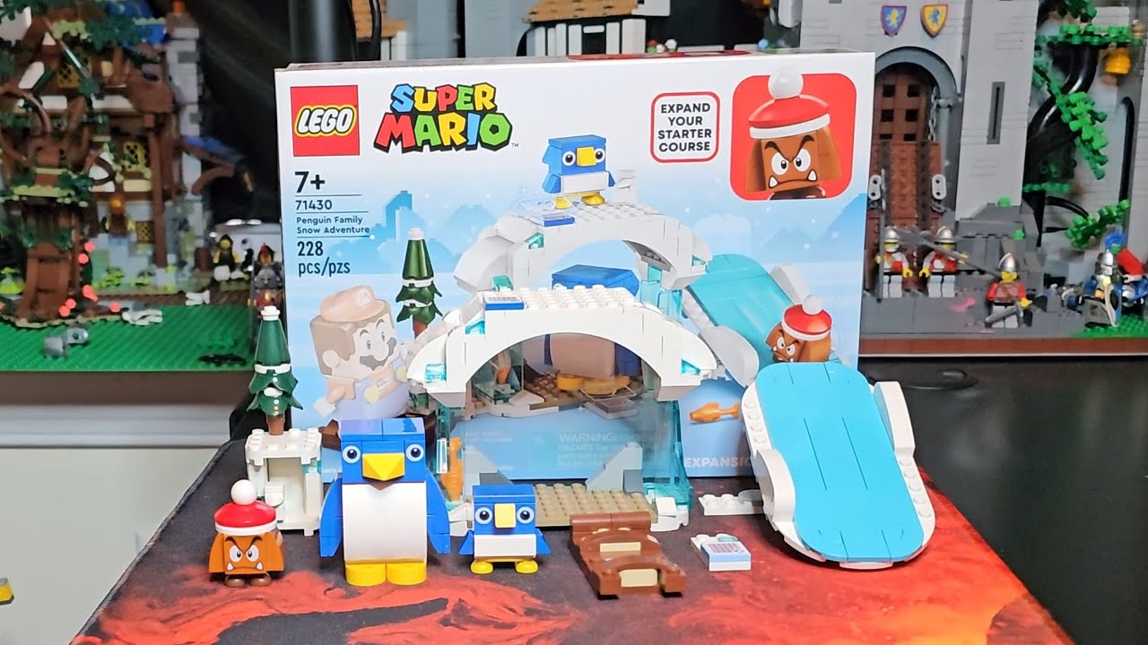 Adding the Lego Super Mario Penguin Family to the Winter Village!