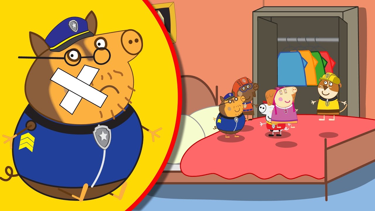 Pigs in PAW Patrol Costumes 5 Little Monkeys Jumping On The Bed