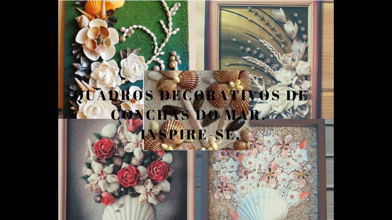 ideias e inspirações de Quadros decorativos feitos de concha!