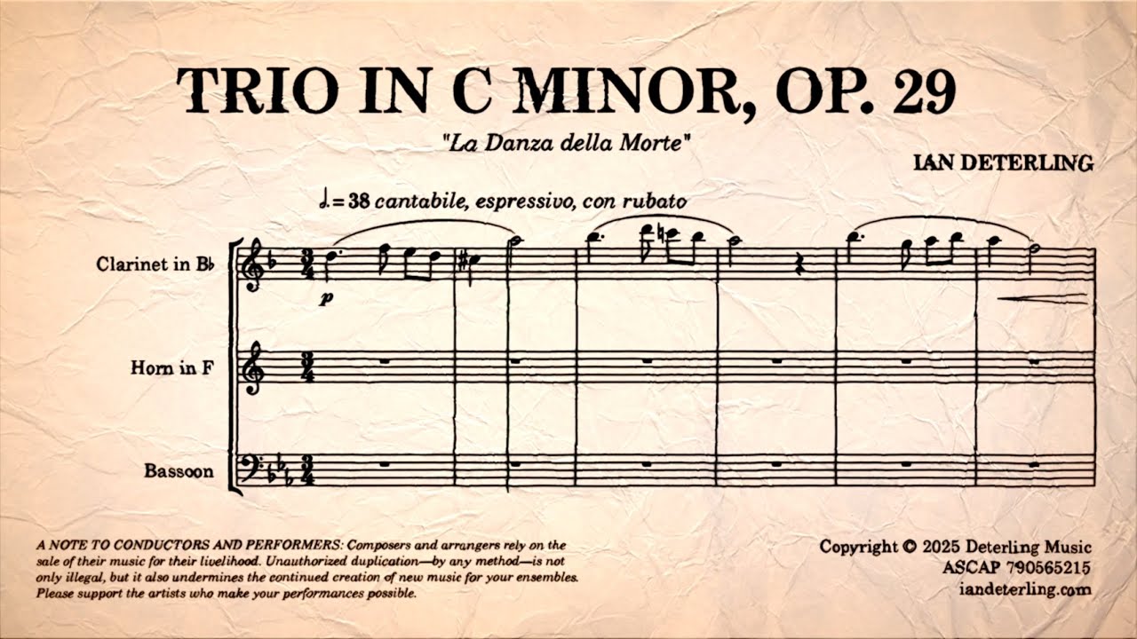Clarinet, Horn, and Bassoon Trio in C Minor, Op. 29 