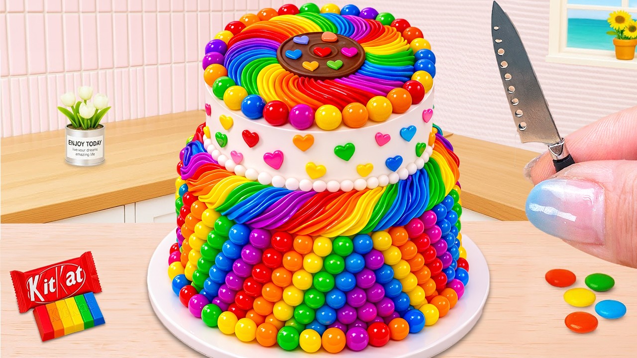 Beautiful Rainbow Chocolate Heart Cake 💗🌈 Top Stunning Mini Cake Decorating Ideas 💖 Mini Wonderful