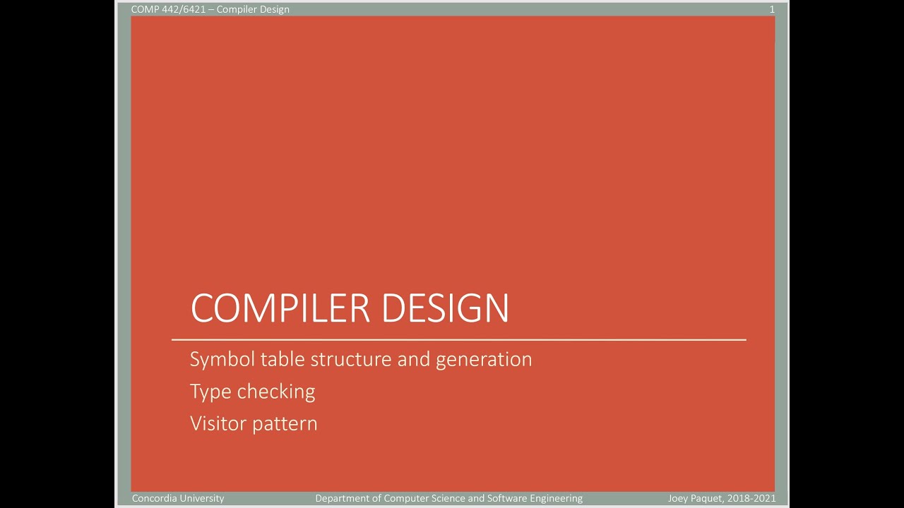 COMP442/6421 - Compiler Design - week 8 - AST traversal using the Visitor pattern