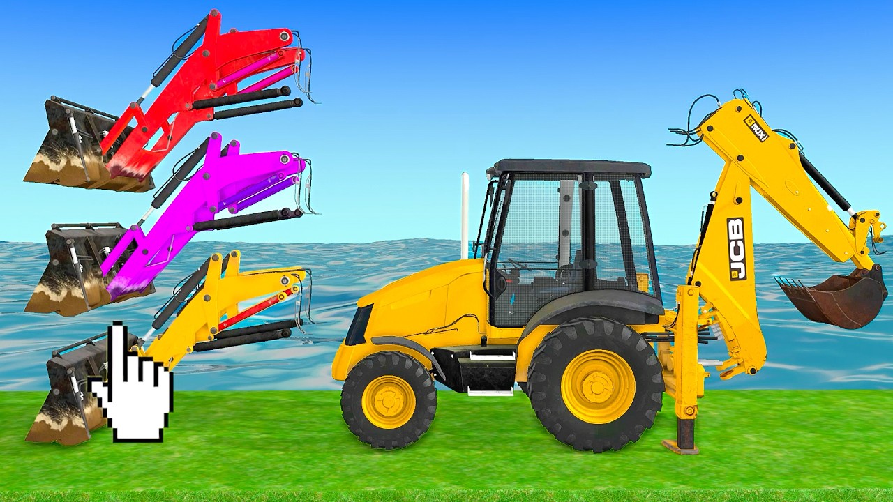Correctly Guess The 5 JCB Tractor, Excavator, and Truck Wheel Matching Slide Game Truck