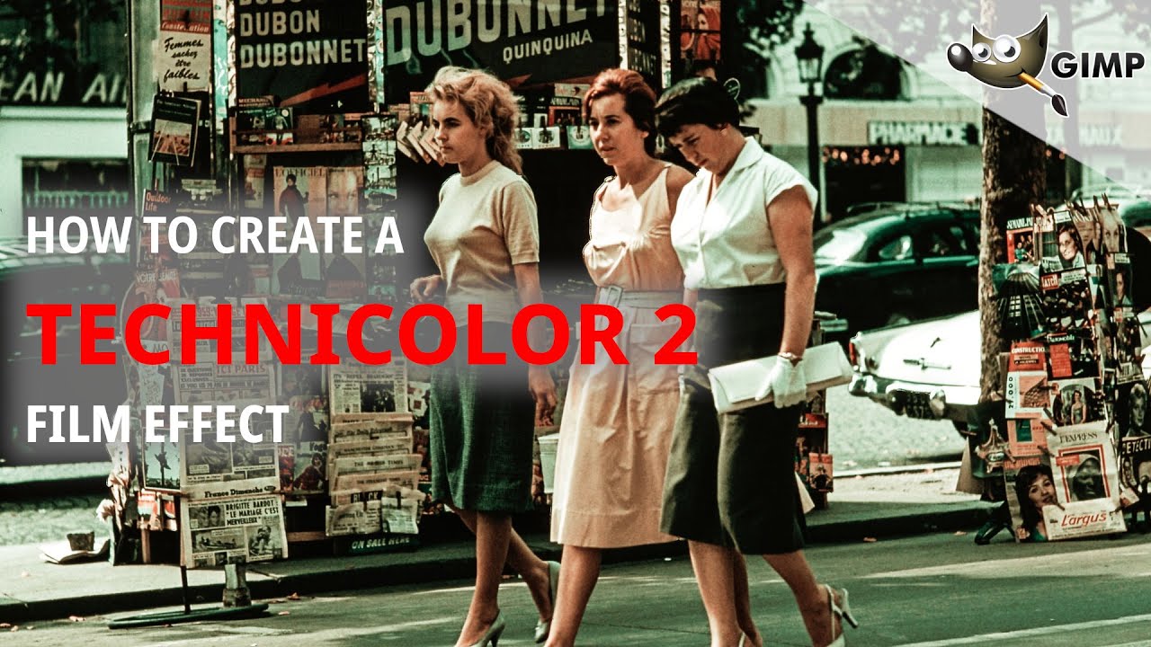 How to create a Technicolor 2-Strip Process film effect in GIMP 2.10