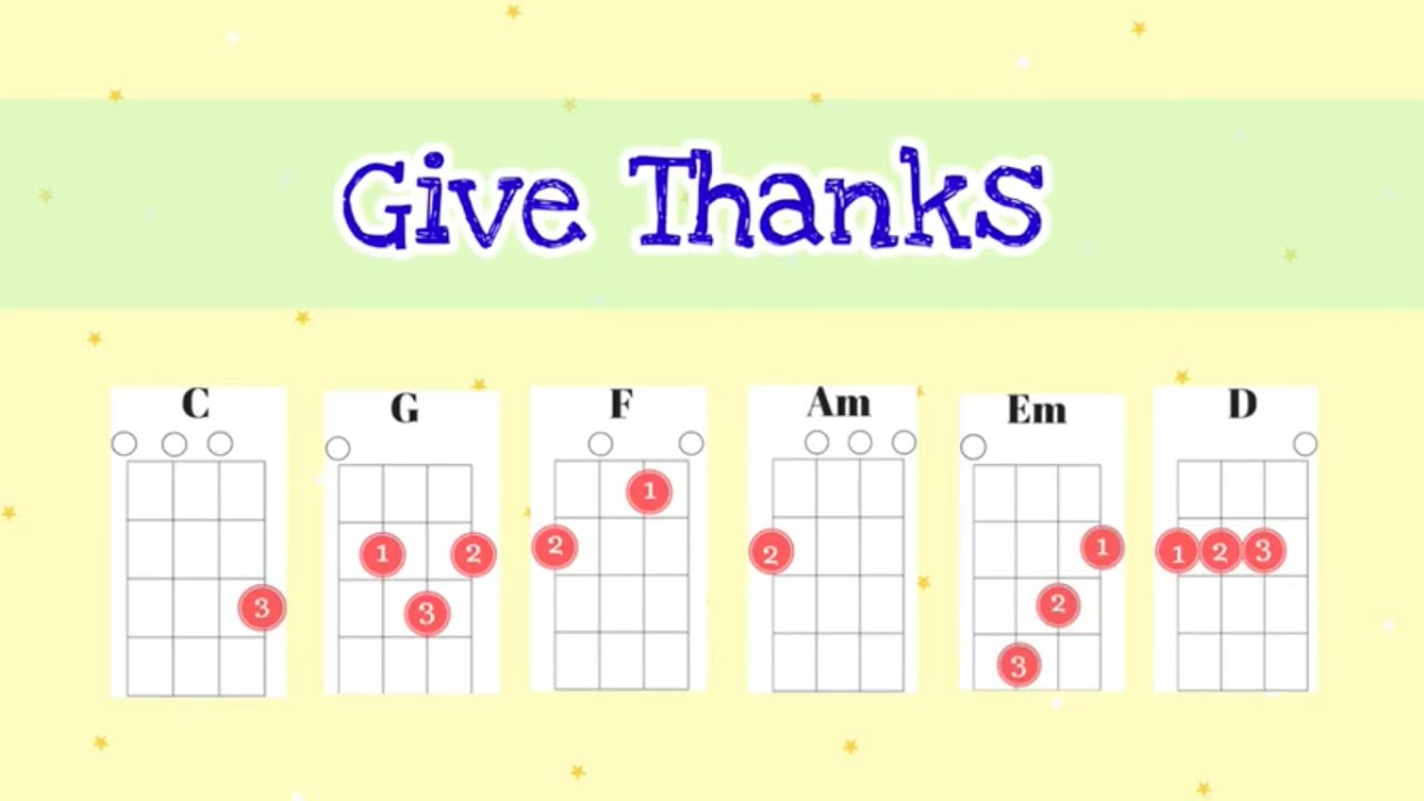 Give Thanks ~ Ukulele Cover with Lyric & chords