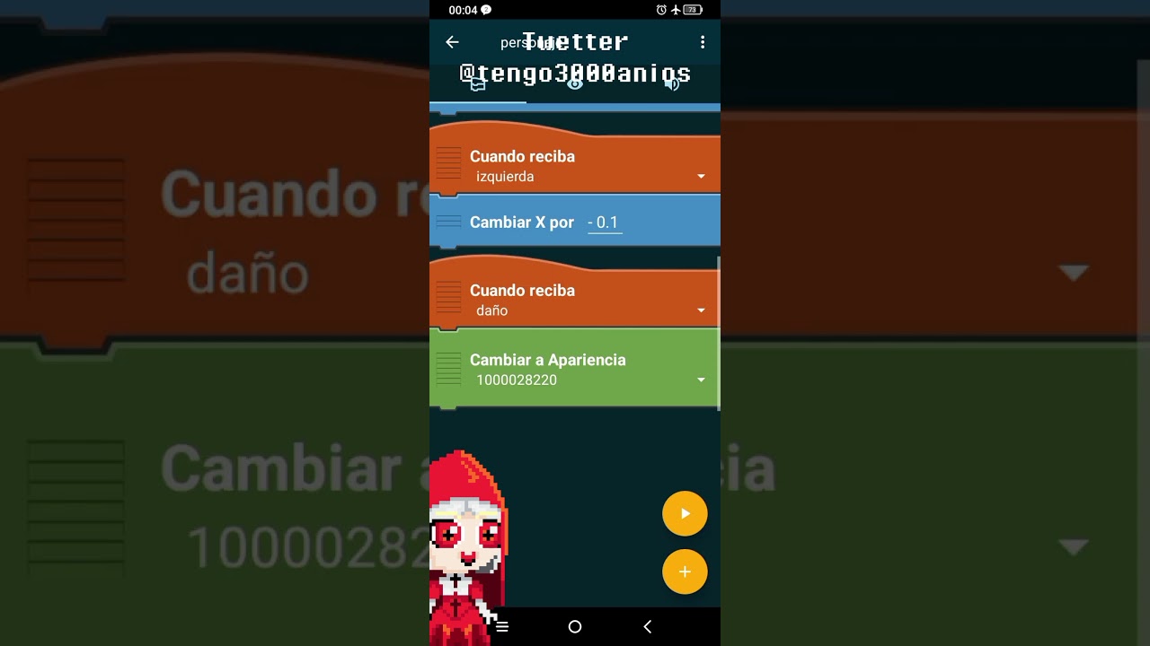 dia 9 de 60 noob crea un videojuego, pocket code programacion de enemigos y daño