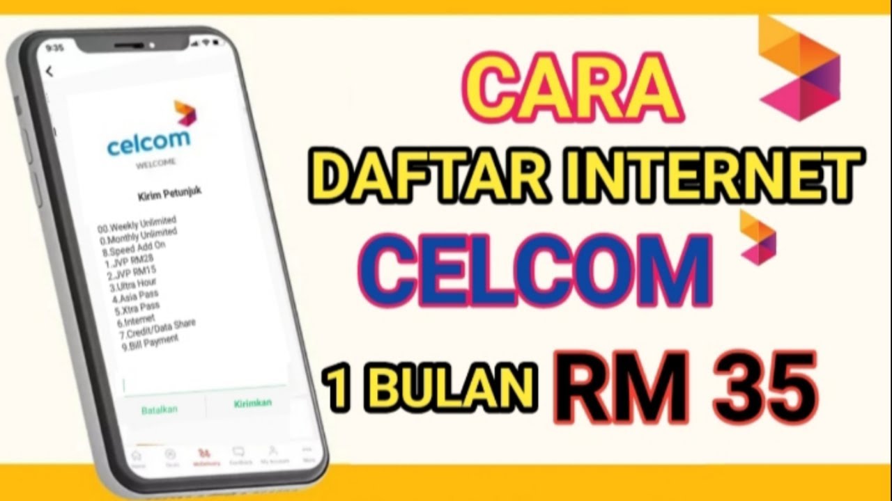 cara daptar internet kartu celcom Malaysia