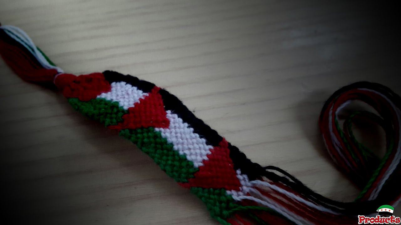 اسوارة الثورة السورية علم فلسطين 7 SYRevolution Palestine Flag Friendship Bracelet