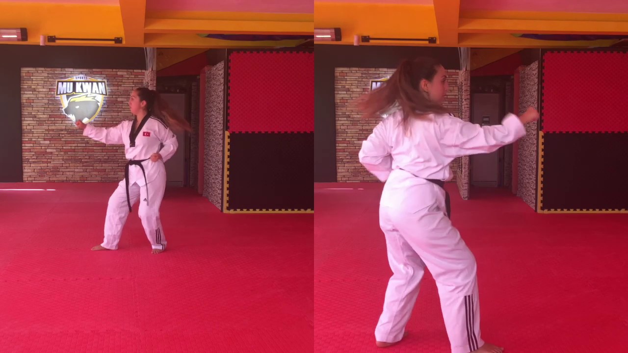 Taekwondo - Poomsae 4 (Taegeuk Sa Jang) Yeşil-Mavi Kuşak / Slow-motion