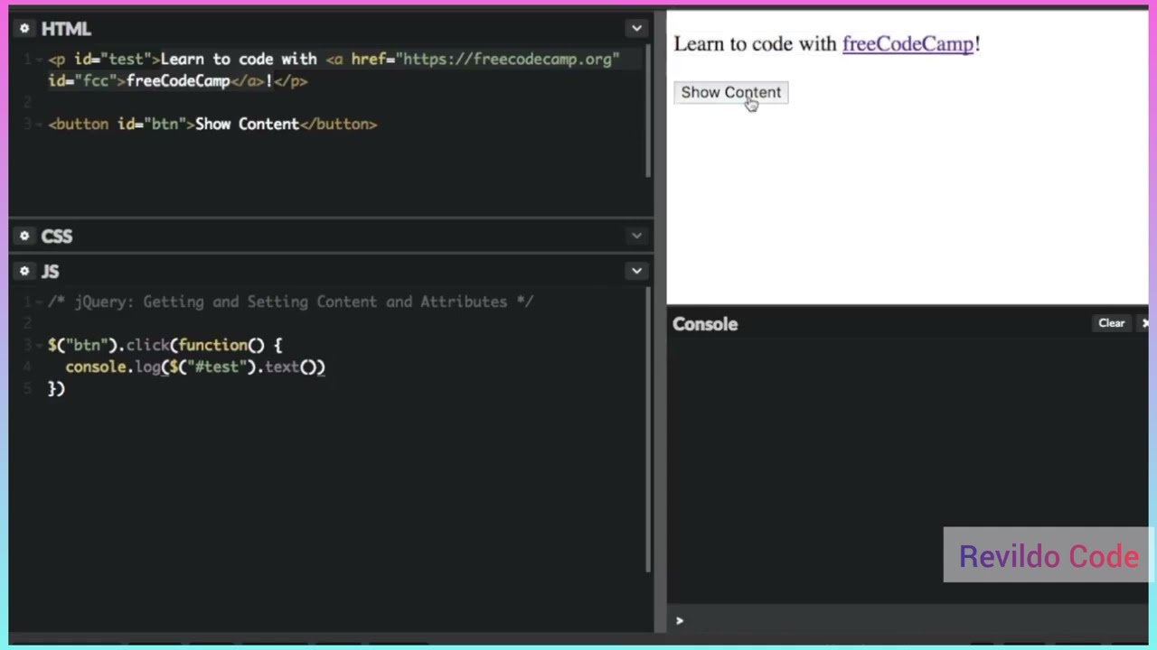 Jquery_get and set with http, text, val | Jquery and ajax course | #revildo_code