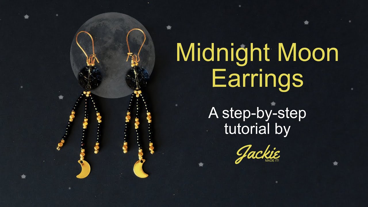 DIY Midnight Moon Earrings  Elegant Beaded Jewelry Tutorial