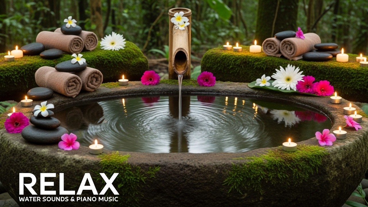 🌿 Bamboo Water Zen Stillness & Piano | Tranquil Sleep Ambience 🌿