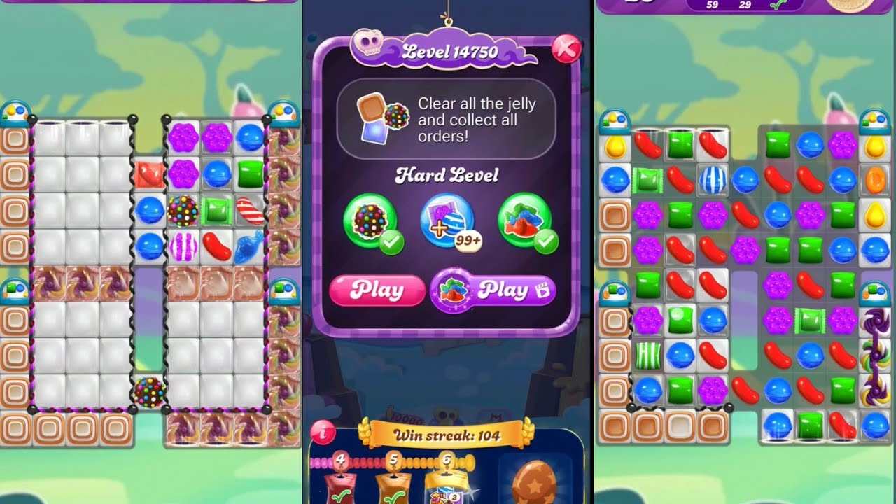 Candy crush saga level 14750 । Hard level । Candy crush 14750 । Sudheer Gaming