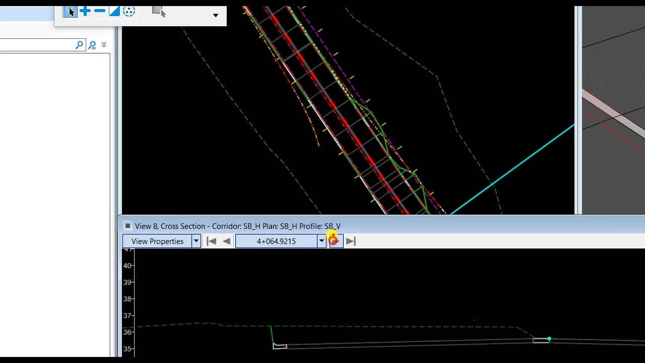 OpenRoads - Cross Section View of Corridor