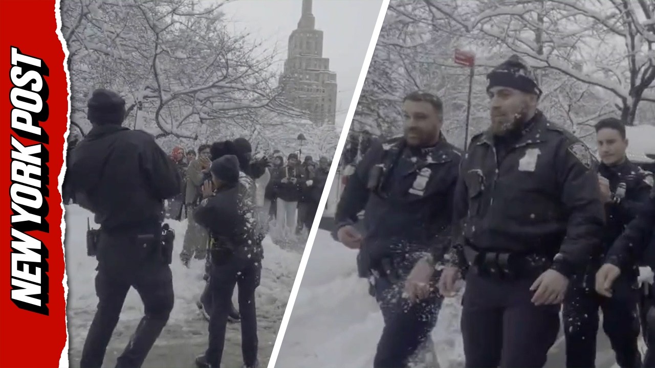 Mob Torments NYPD in Chaotic Snowball Fight