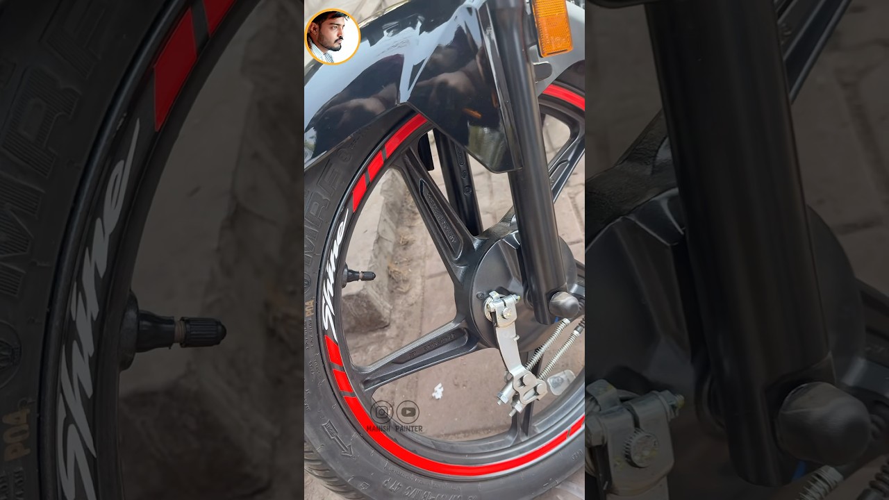 🚀Honda Shine Rim Stickers ❤️ #shorts #trending #hondashinebs6 #bikedecoration #modified