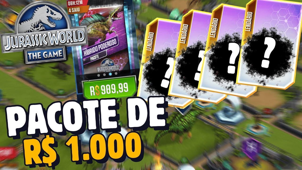 COMPREI UM PACOTE DE 1.000 REAIS E GANHEI DINOS ABSURDOS!!! . Jurassic World