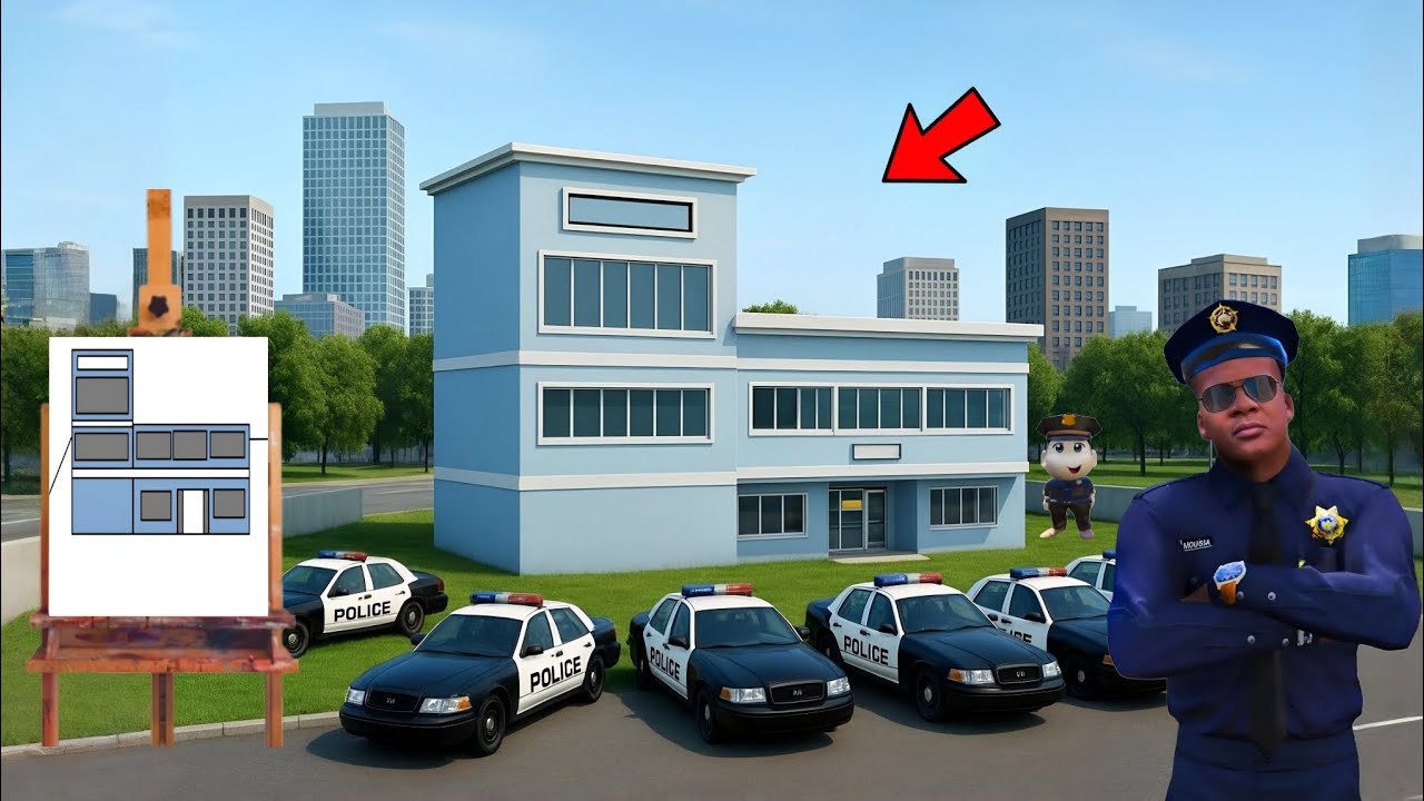 FRANKLIN DRAW A POLICE STATION WITH HELP OF MAGICAL PAINTING BOARD IN GTA 5