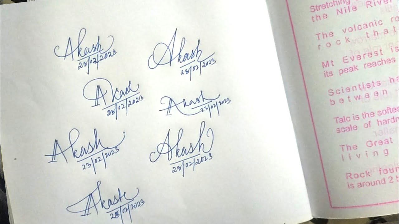 Signature calligraphy of Name AKASH ||  How to do signature of your name||