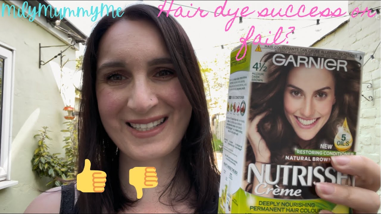 Correcting red hair dye fail!! Testing Garnier Nutrisse 4 1/2 medium dark brown on grey roots