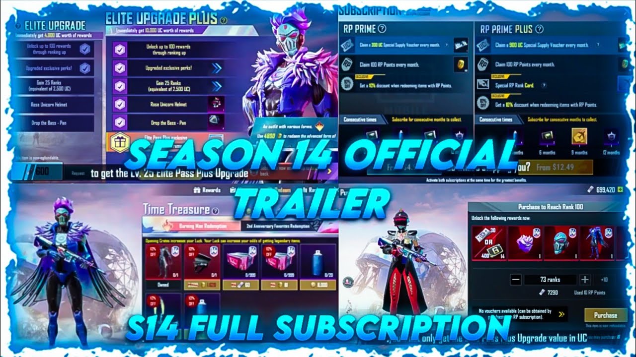 ROYAL PASS SEASON 14 OFFICIAL TRAILER | S14 ROYAL PASS SUBSCRIPTION FULL GUIDE PUBG MOBILE