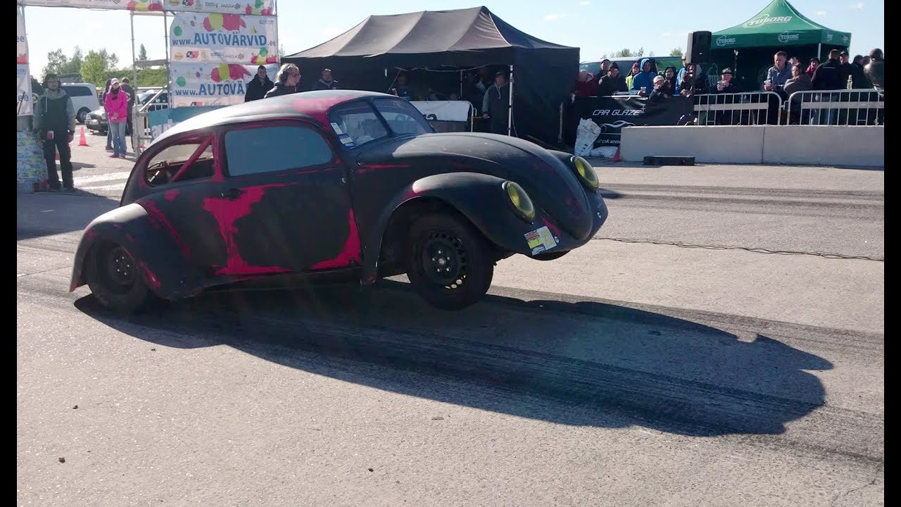 '69 VW 1300 with Audi 4.2 V8 32v ABZ 1/8 mile drag race