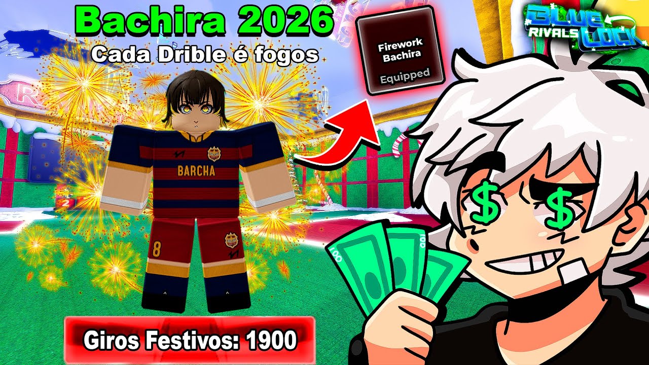 1900 GIROS FESTIVO EM BUSCA DO FIREWORK BACHIRA LIMITADO NO BLUELOCK RIVALS!!🤑❄️