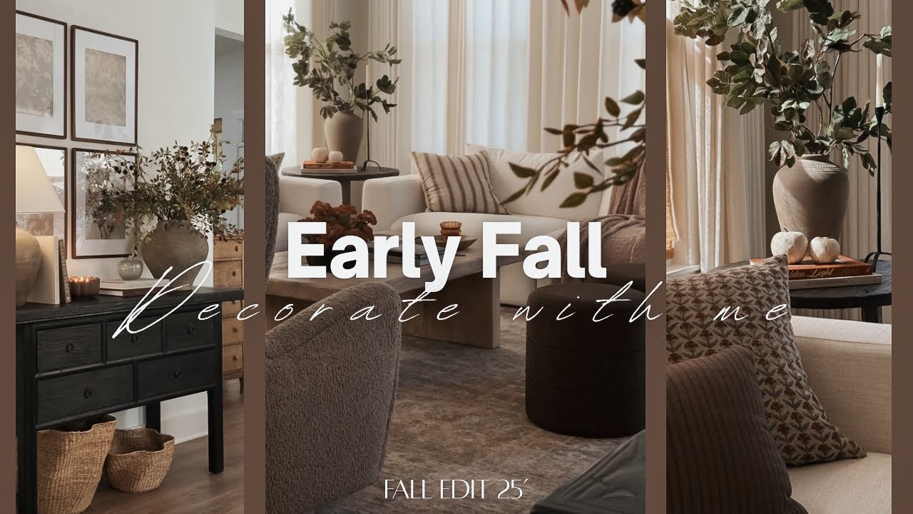 NEW Early Fall Decorate With Me 🍂 | Fall Living Room Reset | Neutral & Moody Cozy Touches 