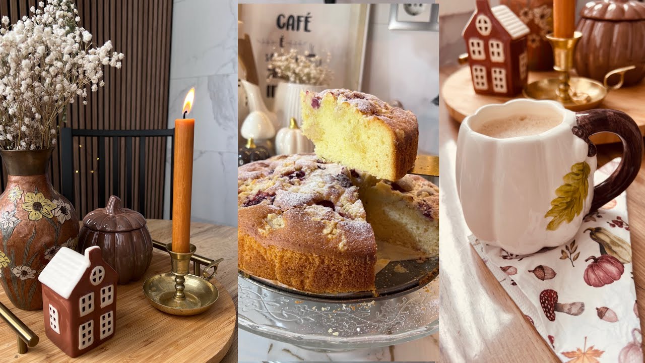 	صباح خريفي دافئ وروتين هادئ ☕ وتحضير كيكة🥧Cozy Autumn Morning ☕ | Peaceful Routine & Cake Baking 🥧🍁