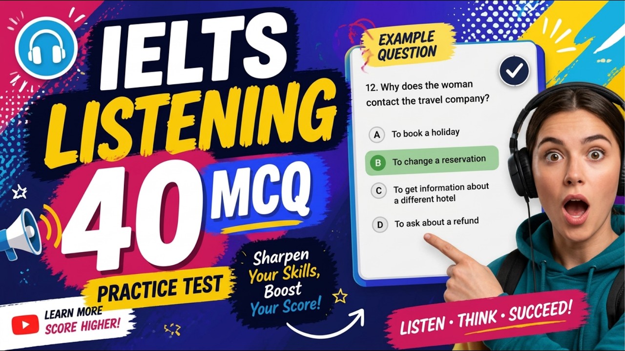 IELTS Listening MCQ Practice Test 2026 | 40 Real MCQ Questions & Answers